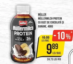MÜLLERMILCH PROTEIN CU GUST DE CIOCIOLATĂ ȘI BANANE
