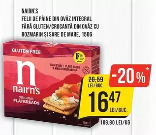 FELII DE PÂINE DIN OVĂZ INTEGRAL FĂRĂ GLUTEN/CRO CANT DIN OVĂZ CU ROZMARIN ȘI SARE DE MARE