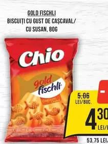 Chio - GOLD FISCHLI BISCUITI CU GUST DE CAȘCAVAL/ CU SUSAN, 80G