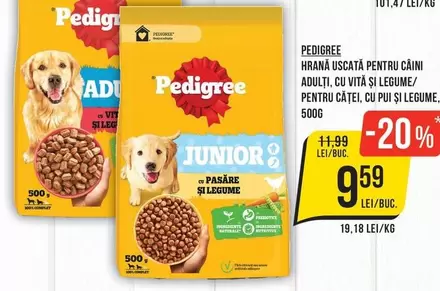 HRANĂ USCATĂ PENTRU CÂINI ADULȚI, CU VITĂ ȘI LEGUME