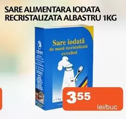 SARE ALIMENTARA IODATA RECRISTALIZATA ALBASTRU 1KG