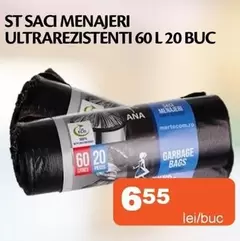 ST SACI MENAJERI ULTRAREZISTENTI 60 L 20 BUC