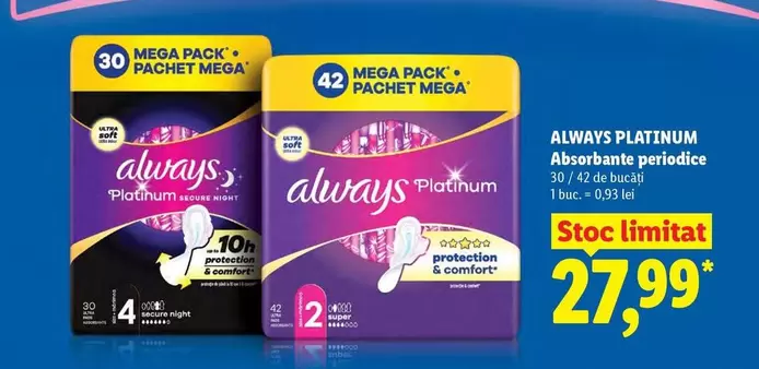 Always - Platinum Absorbante periodice