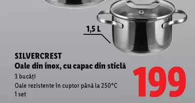 Oale din inox, cu capac din sticlă