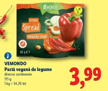 Pastă vegană de legume