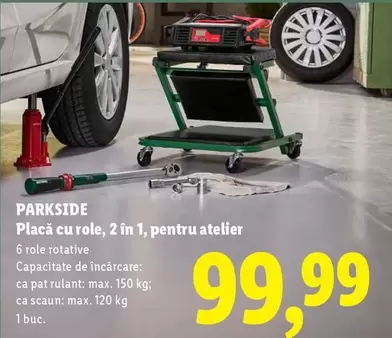 Placă cu role, 2 în 1, pentru atelier