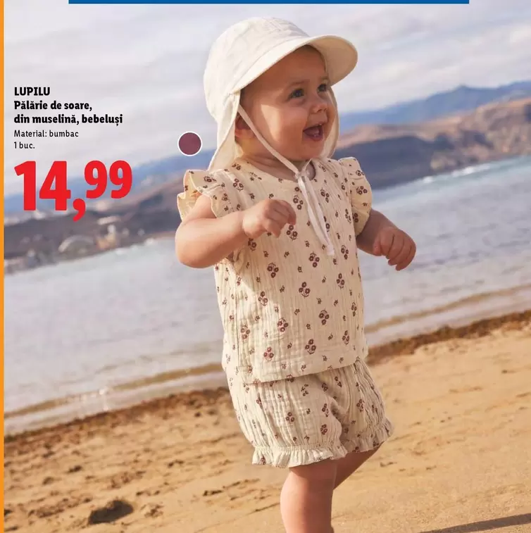 LUPILU Pălărie de soare, din muselină