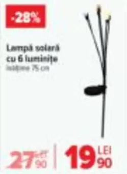 Lampă solară cu 6 luminițe