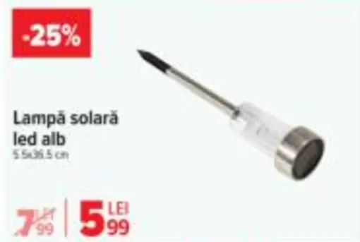 Alb - Lampă solară led alb