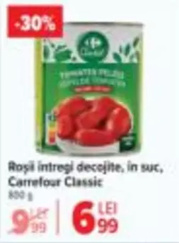 Roșii întregi decojite, în suc