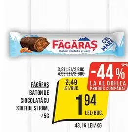 Baton de ciocolată cu stafide și rom