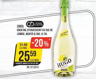 Zarea - COCKTAIL EFERVESCENT CU SUC DE LĂMÂIE, MENTĂ ȘI SOC