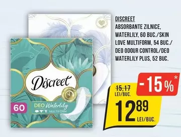 ABSORBANTE ZILNICE, WATERLILY, LOVE MULTIFORM, DEO ODUR CONTROL, WATERLILY PLUS