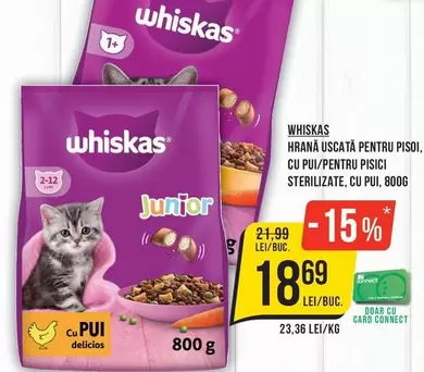 Hrana uscata pentru pisoi, cu pui/pentru pisici sterilizate