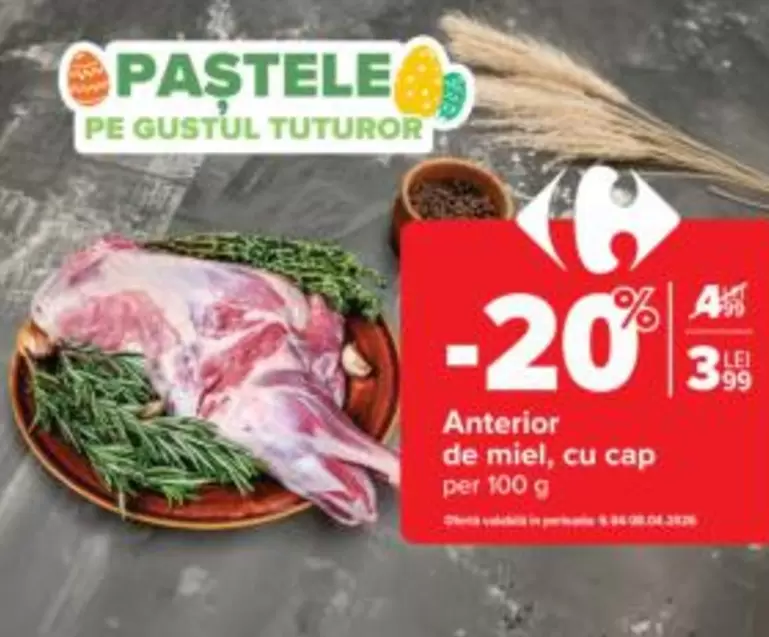 Anterior de miel, cu cap