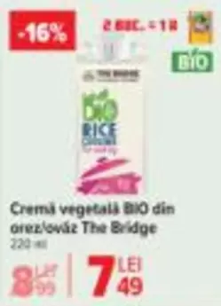 Cremă vegetală BIO din orez