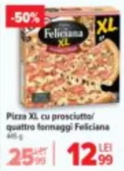 Pizza XL cu prosciutto/quattro formaggi