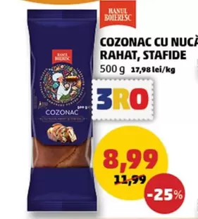 COZONAC CU NUCA, RAHAT, STAFIDE