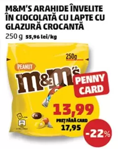 M&M's arahide învelite în ciocolată cu lapte cu glazură crocantă