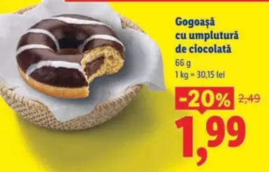 Gogoașă cu umplutură de ciocolată