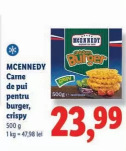 Carne de pui pentru burger, crispy