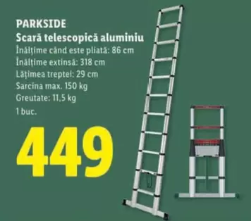 Scară telescopică aluminiu