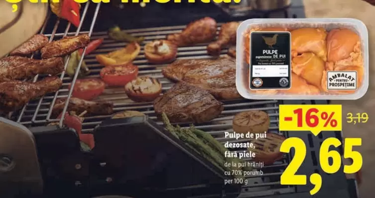 Pulpe de pui dezosate, fara piele