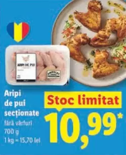 Aripi de pui sectionate