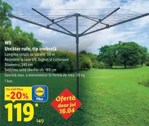 Total - Uscator rufe, tip umbrelă