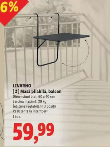 Masă pliantă, balcon