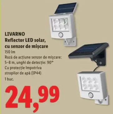 Reflector LED solar, cu senzor de mișcare
