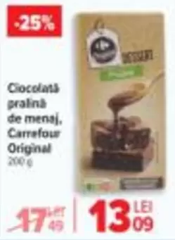 Ciocolata pralină de menaj, Carrefour Original
