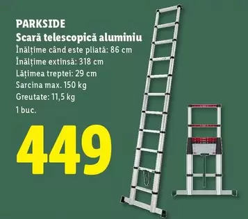 Scară telescopică aluminiu