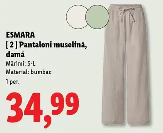 Pantaloni muselină, damă