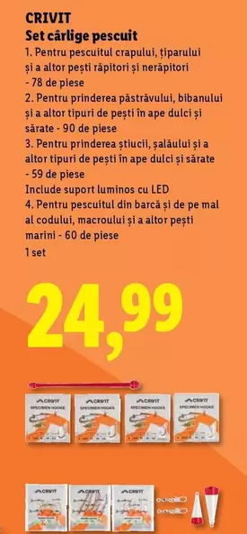 Set cârlige pescuit