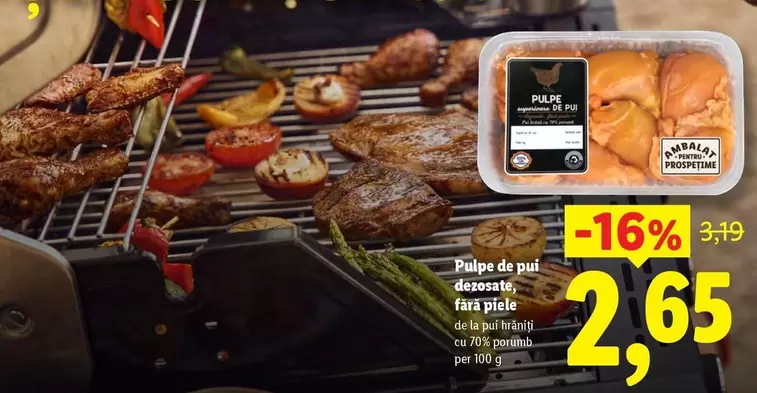 Pulpe de pui dezosate, fara piele