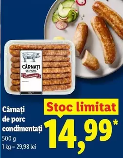 Cârnați de porc condimentati