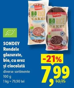 Rondele glazure, bio, cu orez și ciocolată