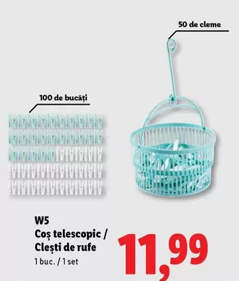 Coș telescopic / Clești de rufe