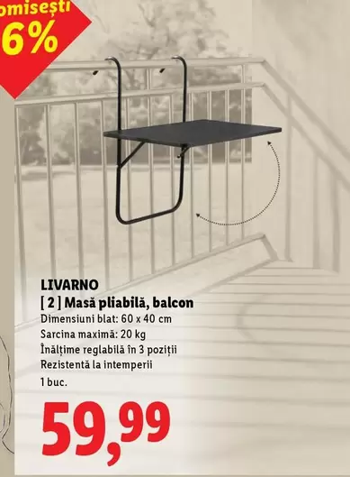 Masă pliabilă, balcon