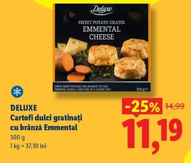 Cartofi dulci gratinati cu branză Emmental