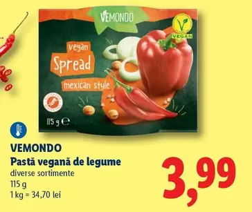 Pastă vegană de legume