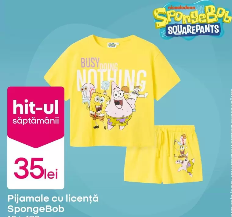 Nickelodeon - Pijamale cu licență SpongeBob