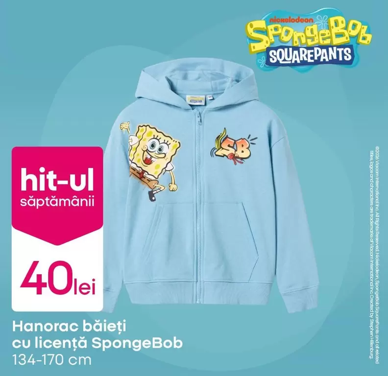 Nickelodeon - Hanorac baieti cu licență SpongeBob