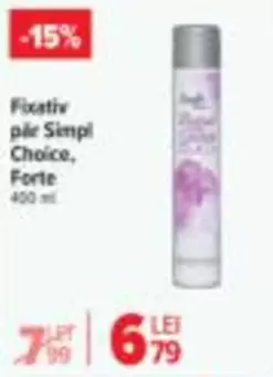 Fixativ pièr (hairspray) Simpl Choice, Forte