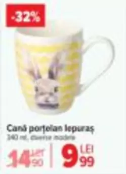 Cană porţelan iepuraş