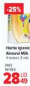 Hartie igienica Almond Milk