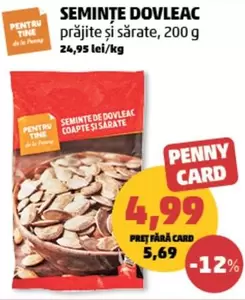 SEMINȚE DOVLEAC prăjite și sărate