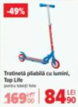 Trotinetă pliabilă cu lumini