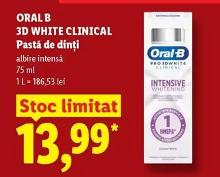 3D WHITE CLINICAL Pastă de dinți albire intensă